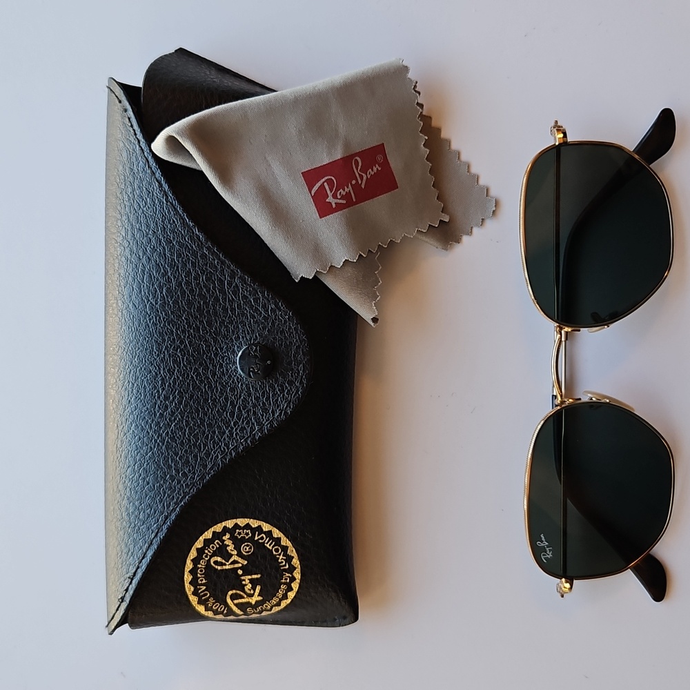 Ray-Ban RB3548N Gold Hexagonal Sunglasses 51mm Made in Italy - Picture 3 of 17